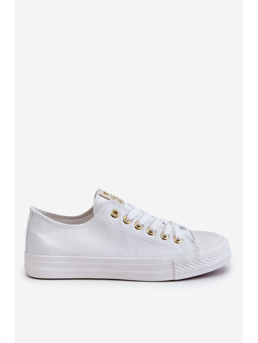 Women's Classic Sneakers White And Gold Ecoma Women's Classic Sneakers White And Gold Ecoma