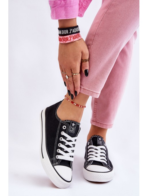 Women's Classic Sneakers Black and White Ecoma