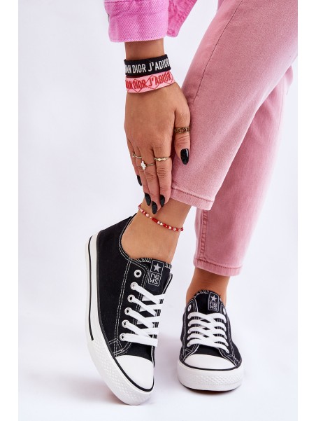 Women's Classic Sneakers Black and White Ecoma