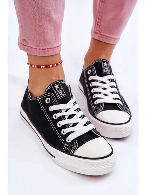 Women's Classic Sneakers Black and White Ecoma