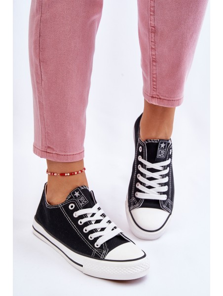 Women's Classic Sneakers Black and White Ecoma