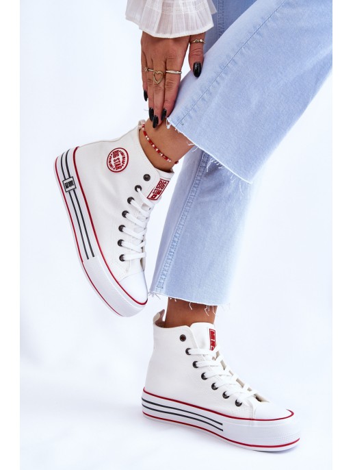 Moteriški aukštakulniai tekstiliniai sportbačiai Big Star LL274185 balti