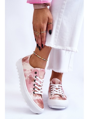 Fashionable Low Sneakers Big Star LL274044 Pink-Beige 2