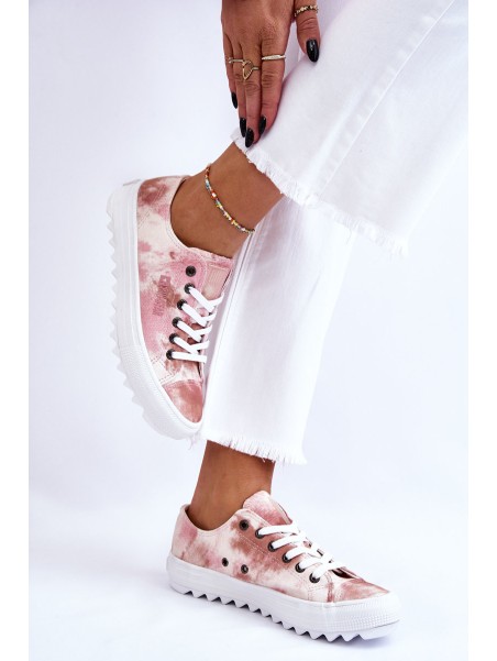 Madingi žemi sportbačiai Big Star LL274044 Pink-Beige