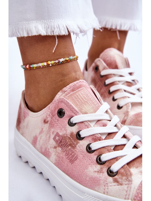 Madingi žemi sportbačiai Big Star LL274044 Pink-Beige