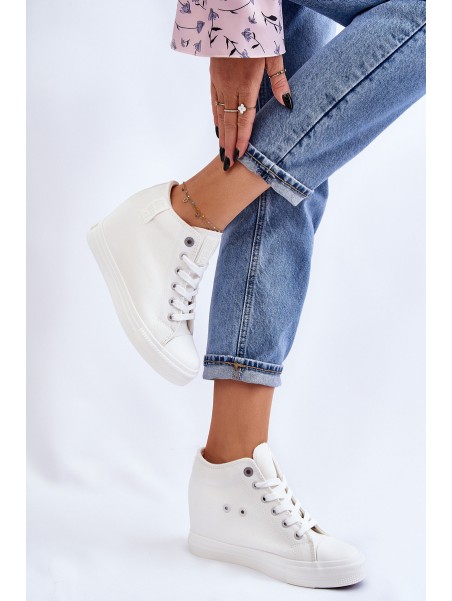 Hidden Wedge High Sneakers Big Star LL274035 White