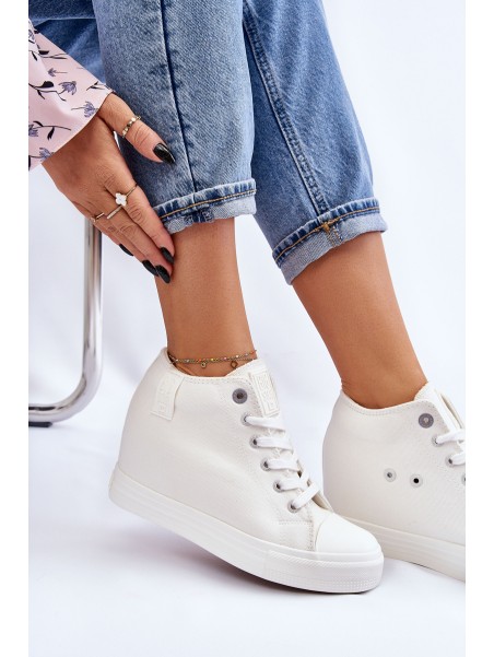 Hidden Wedge High Sneakers Big Star LL274035 White