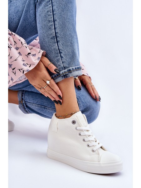 Hidden Wedge High Sneakers Big Star LL274035 White