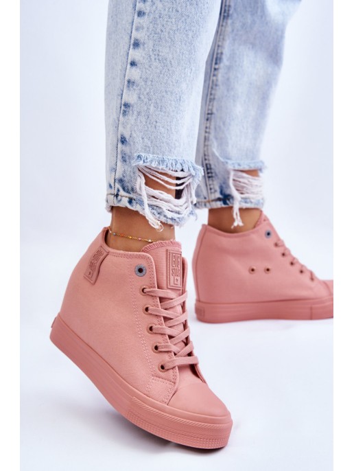 Hidden Wedge High Sneakers Big Star LL274036 Pink