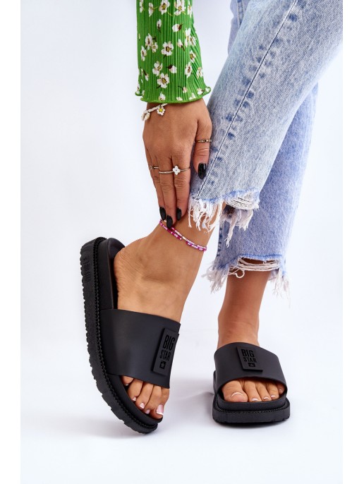 Women's Slippers Big Star LL274429 Black Women's Slippers Big Star LL274429 Black