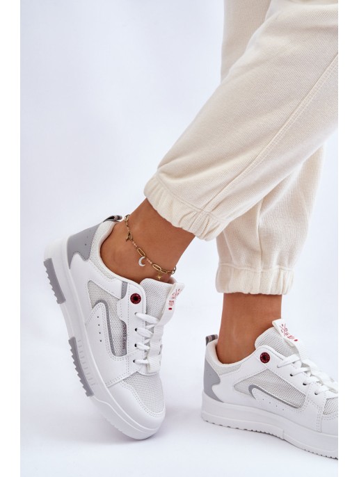 Moteriški Cross Jeans Low Sneakers LL2R4011C Balta Moteriški Cross Jeans Low Sneakers LL2R4011C Balta