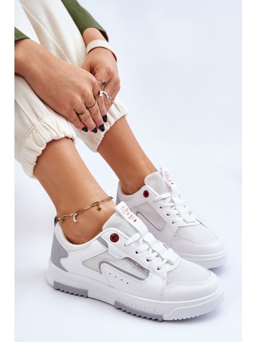Moteriški Cross Jeans Low Sneakers LL2R4011C Balta Moteriški Cross Jeans Low Sneakers LL2R4011C Balta