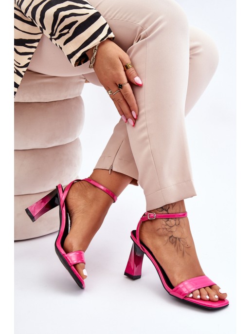 Patent Heeled Sandals Fuchsia Owen Patent Heeled Sandals Fuchsia Owen