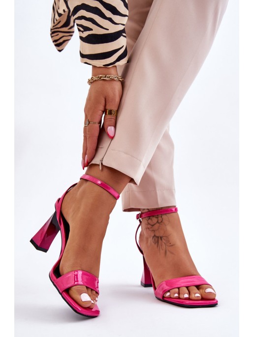 Patent Heeled Sandals Fuchsia Owen Patent Heeled Sandals Fuchsia Owen