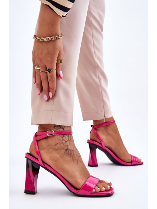 Patent Heeled Sandals Fuchsia Owen Patent Heeled Sandals Fuchsia Owen