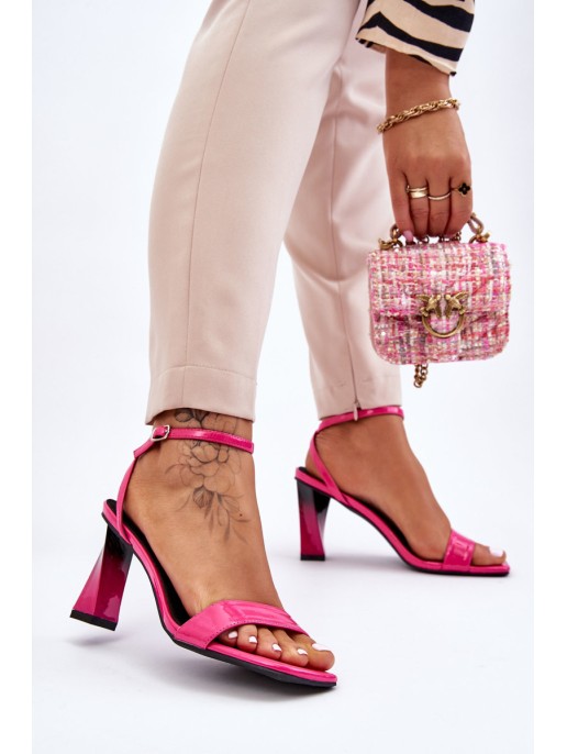 Patent Heeled Sandals Fuchsia Owen Patent Heeled Sandals Fuchsia Owen