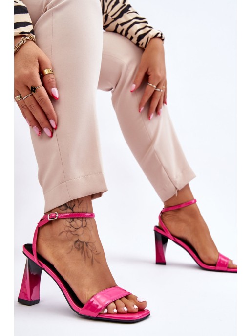 Patent Heeled Sandals Fuchsia Owen Patent Heeled Sandals Fuchsia Owen