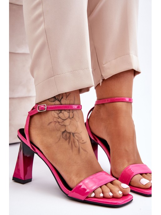 Patent Heeled Sandals Fuchsia Owen Patent Heeled Sandals Fuchsia Owen