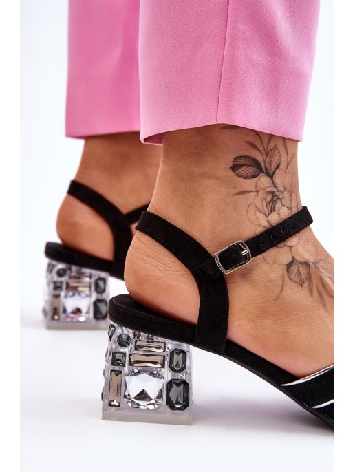 Suede Sandals With Crystals black Callan Suede Sandals With Crystals black Callan