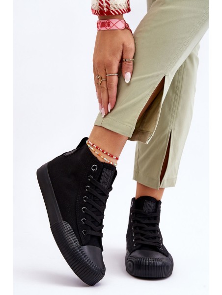 Moteriški Big Star audinio aukštakulniai sportbačiai LL274444 juodi