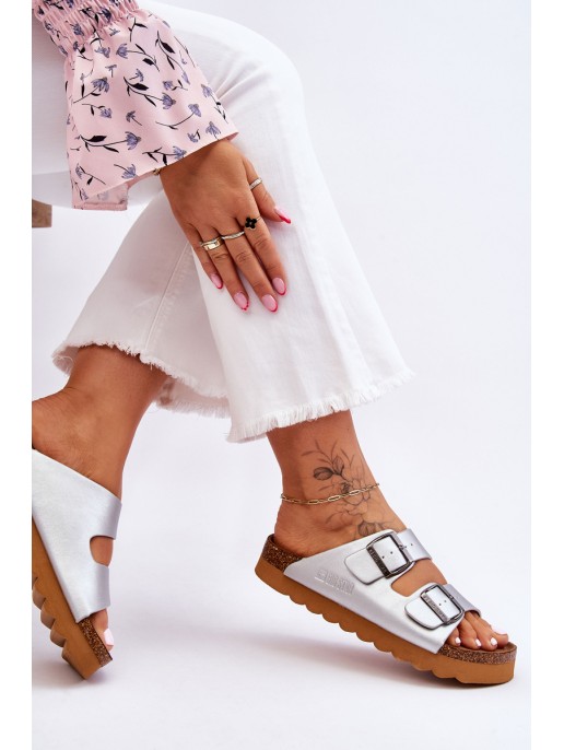 Classic Women's Big Star Slippers LL274476 Silver