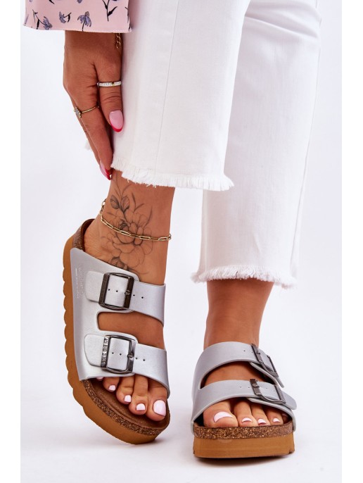 Classic Women's Big Star Slippers LL274476 Silver