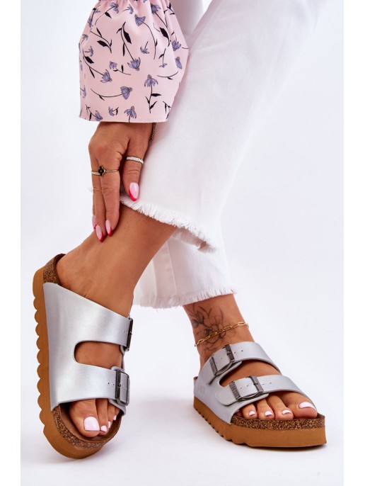 Classic Women's Big Star Slippers LL274476 Silver