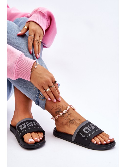Women's Big Star Light Slippers LL274732 Black Women's Big Star Light Slippers LL274732 Black