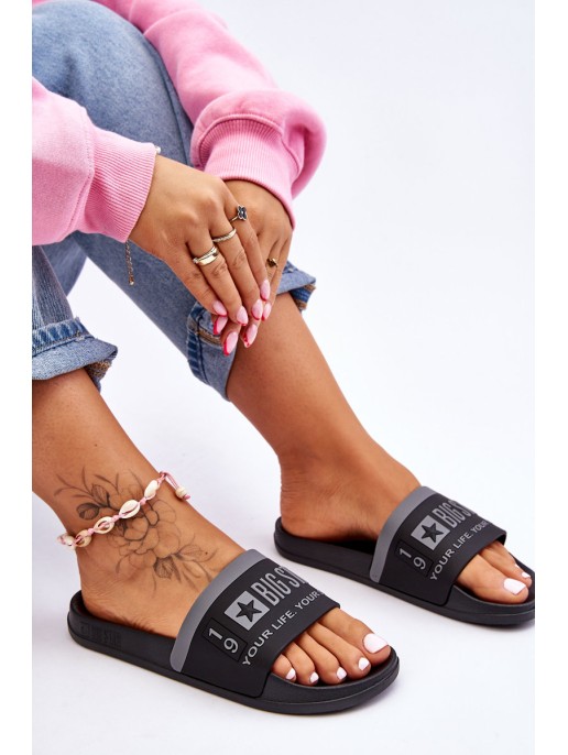 Women's Big Star Light Slippers LL274732 Black Women's Big Star Light Slippers LL274732 Black