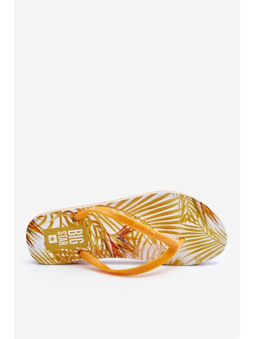 Women's Fashionable Flip Flops Big Star LL274819 Yellow Women's Fashionable Flip Flops Big Star LL274819 Yellow