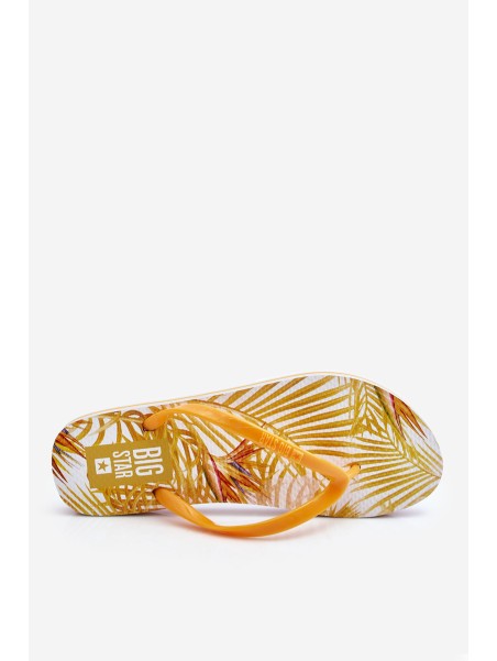 Women's Fashionable Flip Flops Big Star LL274819 Yellow