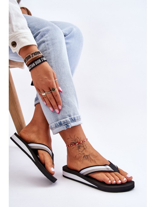 Women's Big Star Platform Flip Flops LL274781 Black