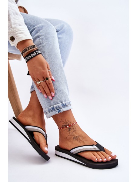 Women's Big Star Platform Flip Flops LL274781 Black