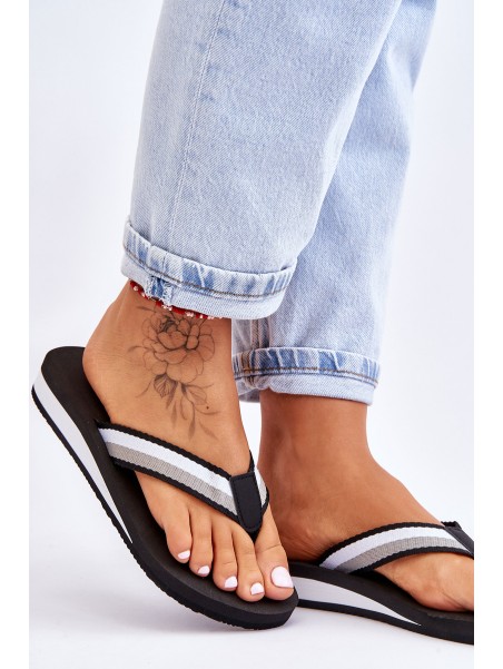 Women's Big Star Platform Flip Flops LL274781 Black