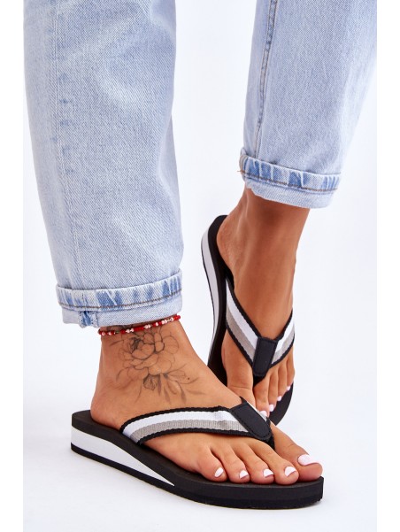 Women's Big Star Platform Flip Flops LL274781 Black