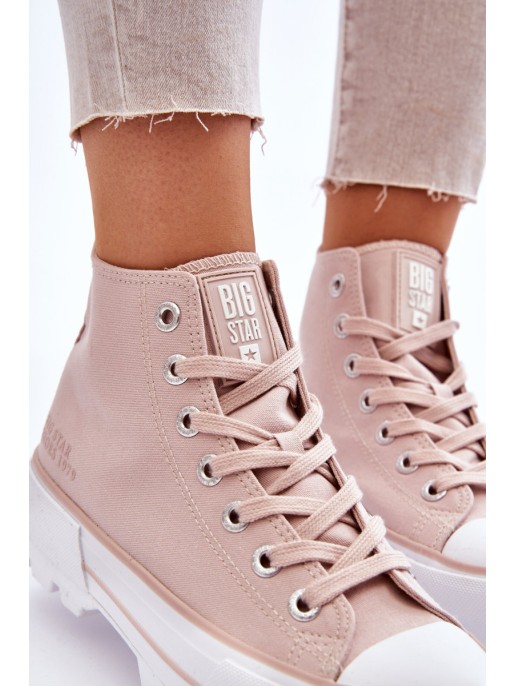 Aukšto audinio platforminiai sportbačiai Big Star LL274157 Nude