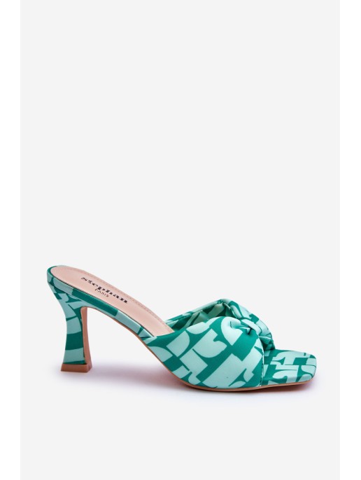 Fashionable High Heels In Print Green Floria