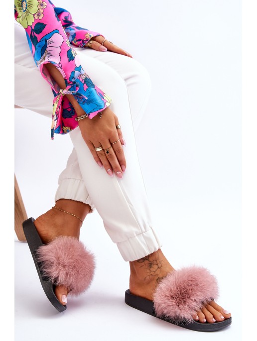 Women's Rubber Slippers With Fur Pink Lucrece Women's Rubber Slippers With Fur Pink Lucrece