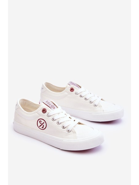 Women's Cross Jeans Fabric Sneakers LL2R4043 White