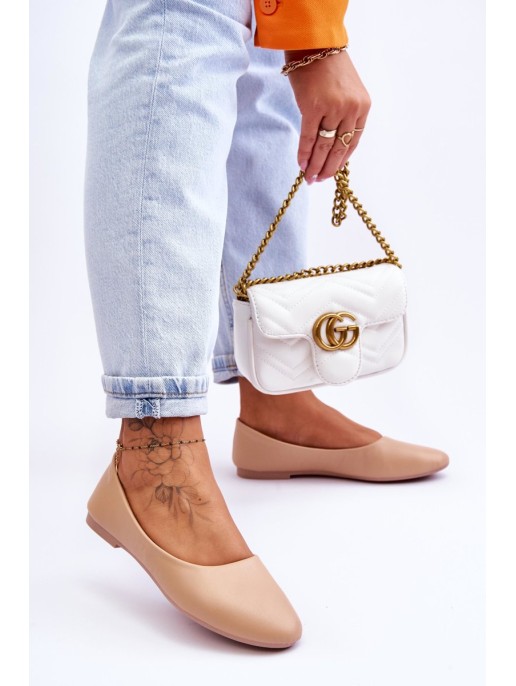 Leather Ballerina Classic Beige Stacee