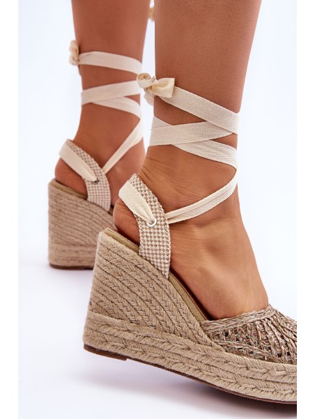 Tied Women's Wedge Sandals Beige Josephine