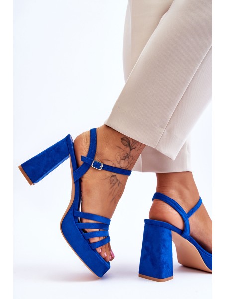 Women's Suede Platform Sandals Blue Verda
