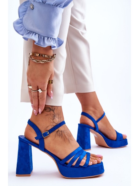 Women's Suede Platform Sandals Blue Verda
