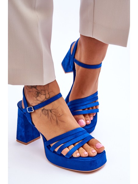 Women's Suede Platform Sandals Blue Verda