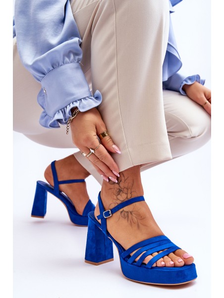 Women's Suede Platform Sandals Blue Verda