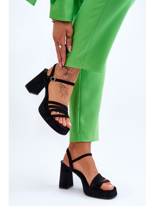 Women's Suede Platform Sandals Black Verda Women's Suede Platform Sandals Black Verda