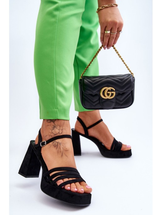 Women's Suede Platform Sandals Black Verda Women's Suede Platform Sandals Black Verda