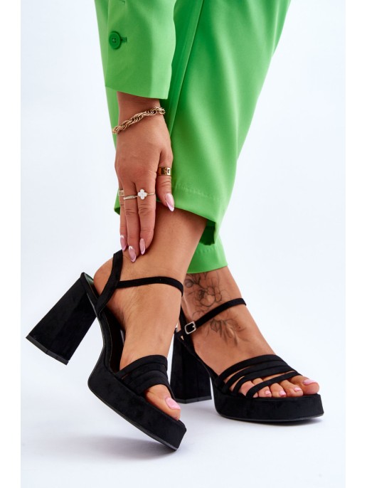 Women's Suede Platform Sandals Black Verda Women's Suede Platform Sandals Black Verda