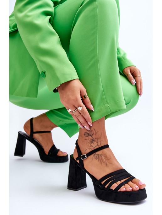 Women's Suede Platform Sandals Black Verda Women's Suede Platform Sandals Black Verda