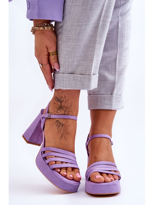 Women's Suede Platform Sandals Violet Verda